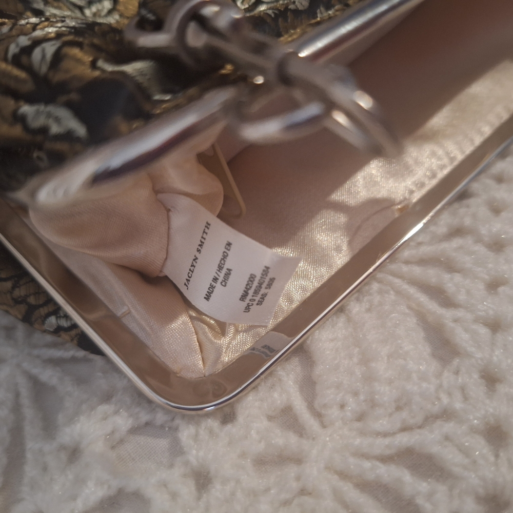 Jaclyn Smith Elegant Black and Gold Floral Wristlet - Picture 2 of 6